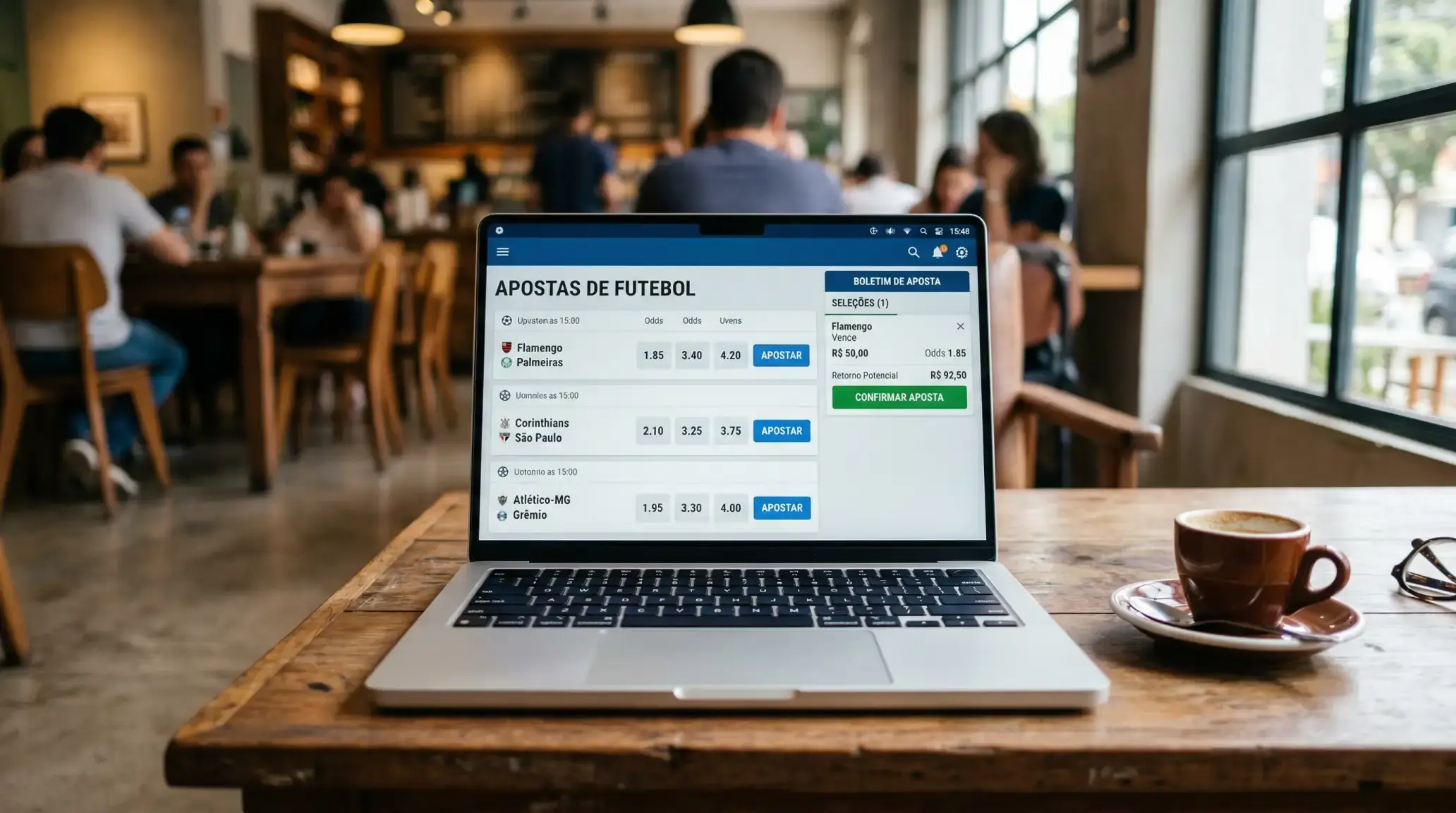 Ecrã com a plataforma Betclic Portugal aberta na secção de odds de futebol