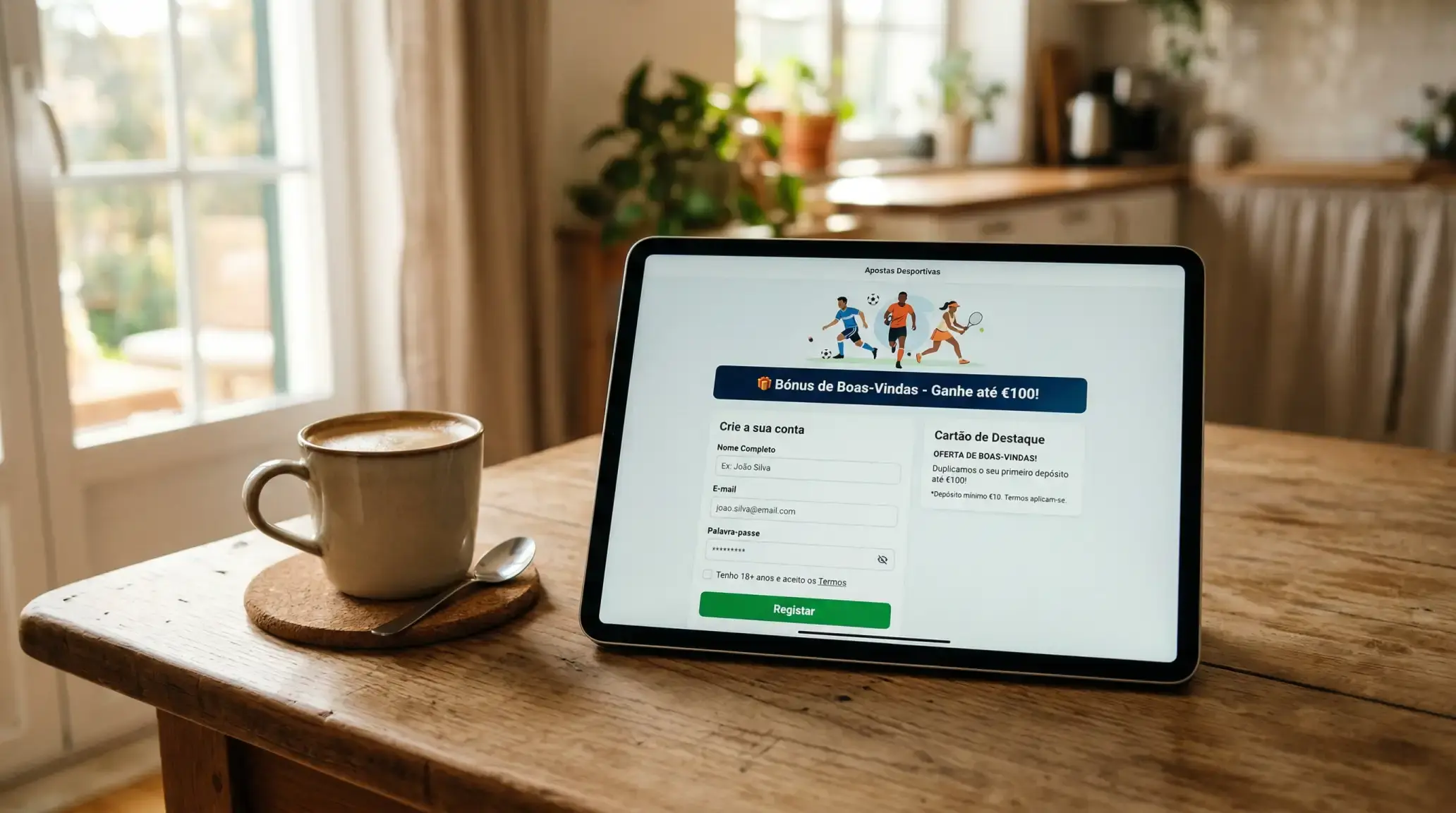 Página de registo da Betclic Portugal com destaque para a oferta de boas-vindas